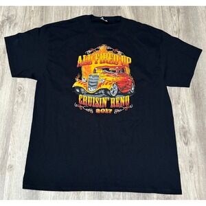 Port Company Cruisin Reno 2017 All Fired Up‎ Car Graphic T-Shirt XL